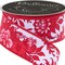 Brilliance 1.5" Chinoiserie Florals Wired Ribbon for Flower Pattern Bows, Wreaths, Gift Wrap, Crafts and Decorations (White, Red, 10 Yards)